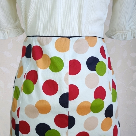 Gigi Retro Mutli Color Polka Dot Scallop Hem Tulip Flare Skirt Small - Picture 12 of 16